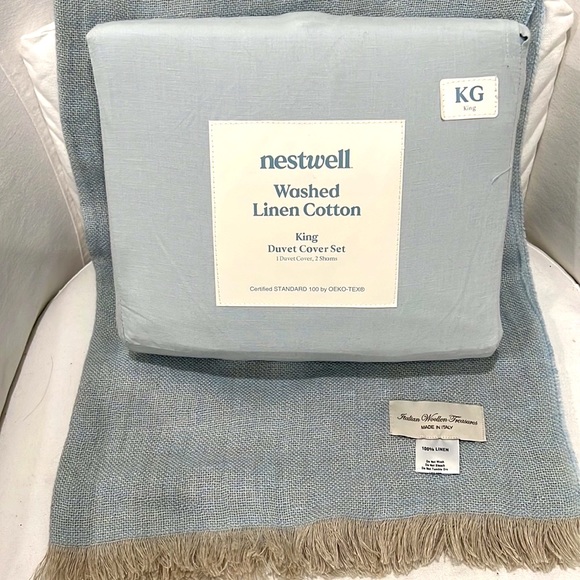 Bed Bath & Beyond Bedding New Bbb Nestwell Linen Cotton King Duvet